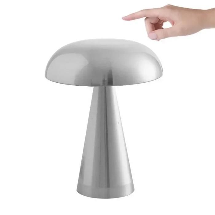 LAMPE A POSER-Veilleuse LED rétro avec capteur tactile lampes de lecture plus lentes pour chambre à coucher restaurant argent
