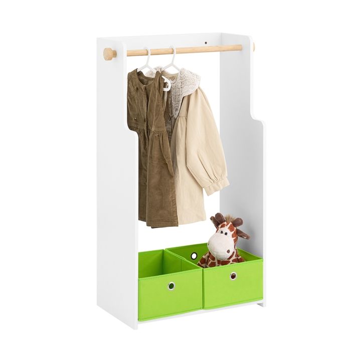 SoBuy Portant à Vêtements Enfant KMB109-W Garde-Robe Enfants Étagère à Vêtement Portant Vêtements pour Chambre 60 x 35 x 110 cm
