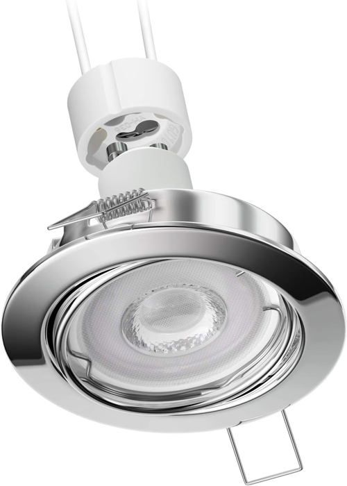 Spot Led Encastré Au Plafond Circ Orientable Chromé Gu10 Led, Par16