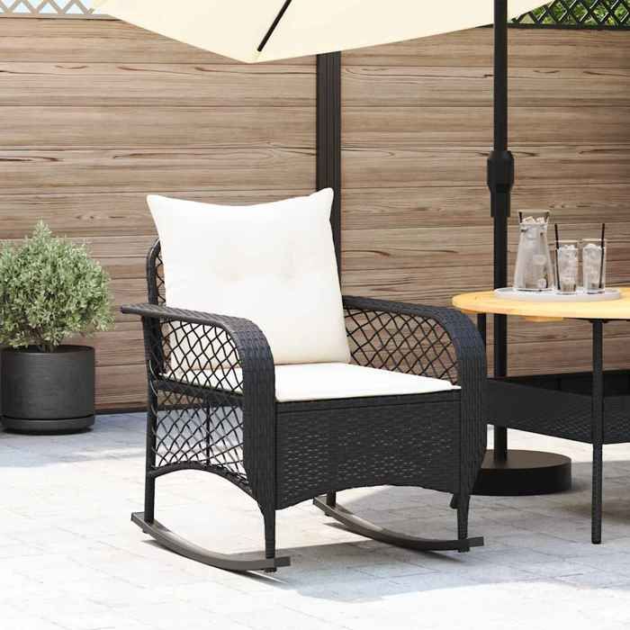Lot De 4 Chaises De Jardin Poly-rotin Avec Coussins - Dossier Rabattable, Housses Lavables, Couleur Beige, Pour Terrasse Et Patio