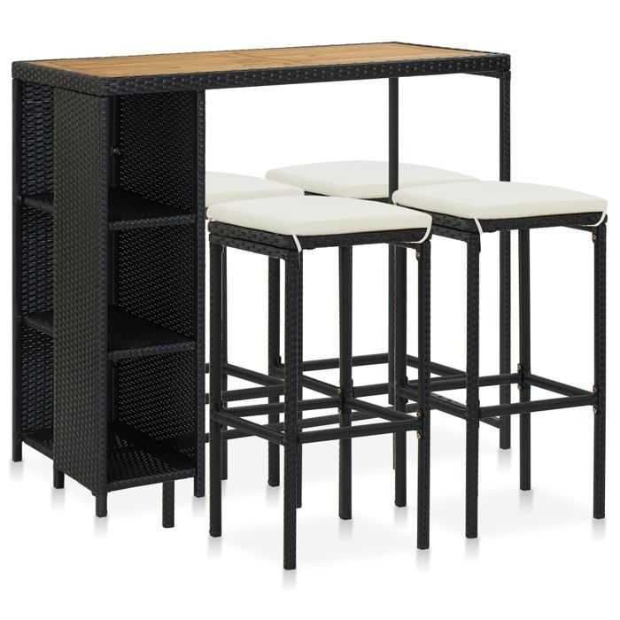 Salon de Jardin-Ensemble de bar de jardin 5 pcs et