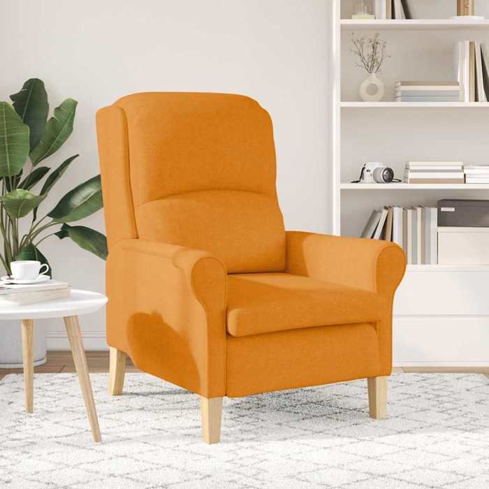 CLARENCE® Fauteuil simple - Chaise-Canapé - pour salon/chambre/bureau - Jaune foncé 76x94x102 cm tissu LV5374