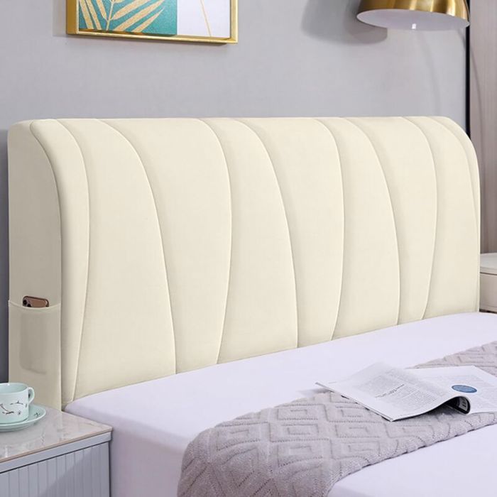 Housse Extensible Tête De Lit En Velours Matelassé - Protection Universelle - Style Moderne