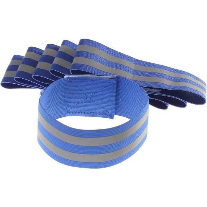 STEEL 2 Brassards Réfléchissants – Bandes Élastiques Ajustables 35-50 Cm, Sécurité Nuit Pour Running, Vélo, Rando