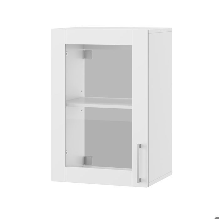 Meuble Haut De Cuisine Kalmar Blanc Brillant – Armoire Murale Suspendue 60x31x60 Cm, Bois Ingénierie, Rangement Optimisé