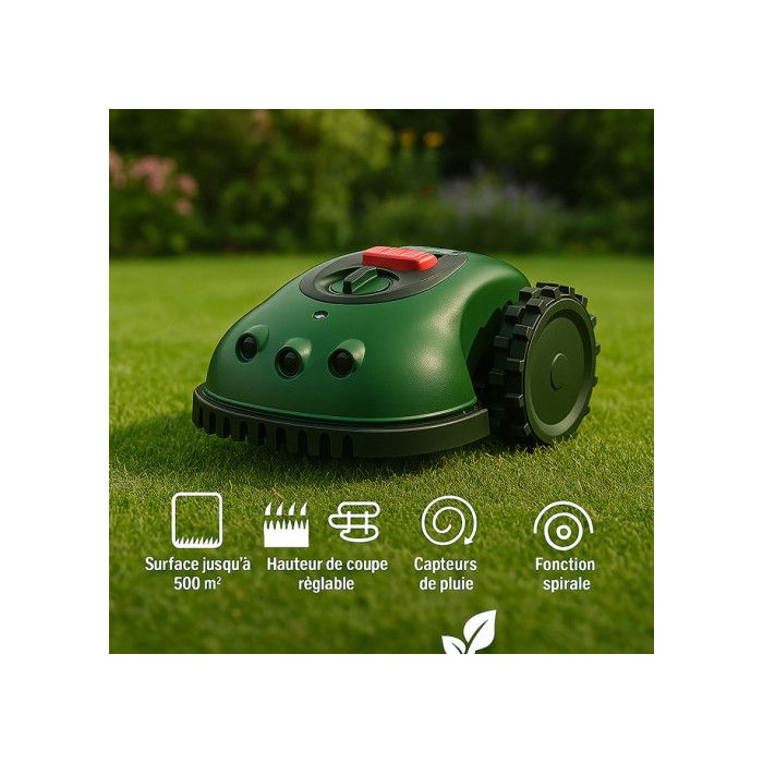 Robot tondeuse cam&eacute;ra &agrave; batterie 18v vert Onli ON1008V