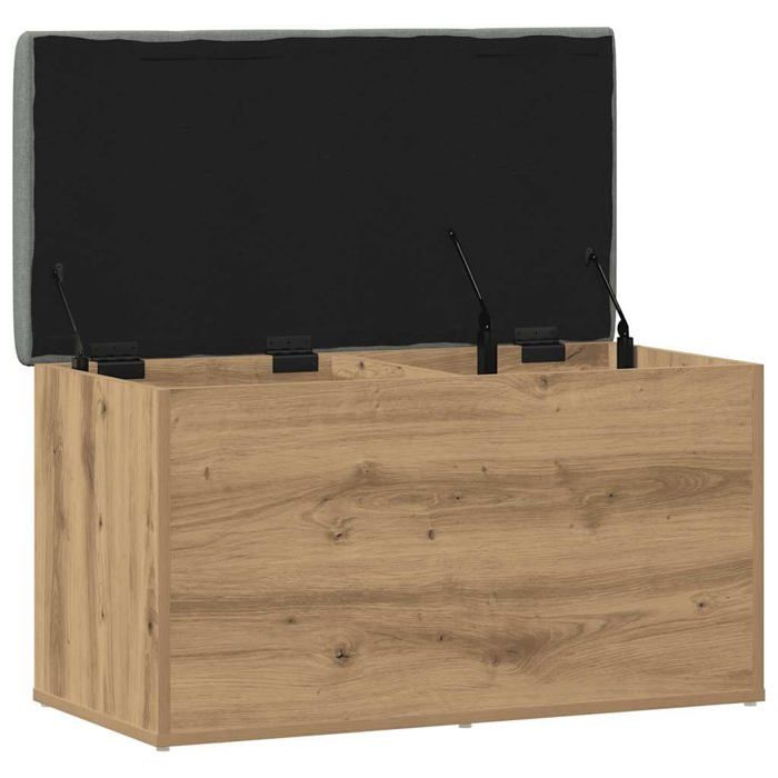 Banc de rangement en bois dingénierie - vidaXL - 82x42x45 cm - Chêne artisanal - Grand espace de rangement
