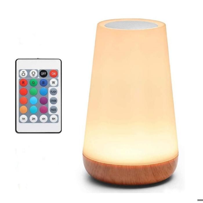 Lampe de Bureau Enfant LED RechargeableLampe de Chevet Sans Fil Tactile 13 CouleursLampe Chambre Adulte LED Portable