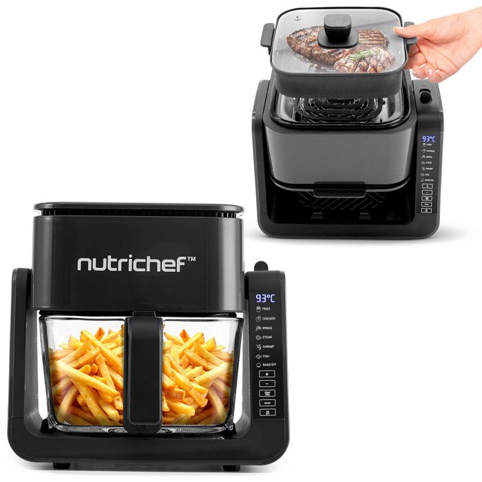 Friteuse à air avec gril - NUTRICHEF - NutriChef - 1500 W - 4 L - 8 programmes