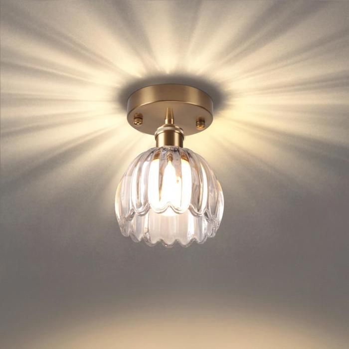 Plafonnier Luminaire - SMOTOP - Verre transparent - Culot E27 - Style rétro/mode