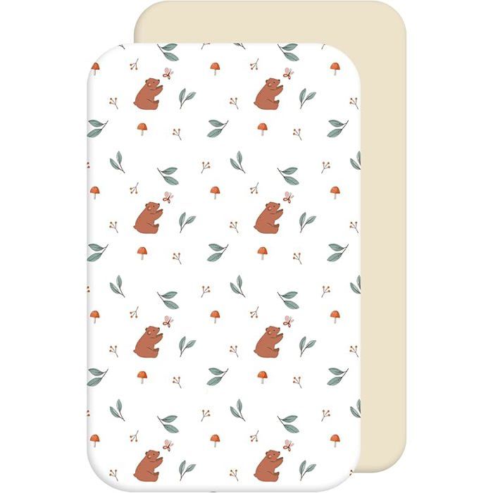 Draps Housses Compatible Next2Me - Draps Housses 100% Coton - s Produits Chimiques (Ourson 50 x Ourson 50 x 83 cm