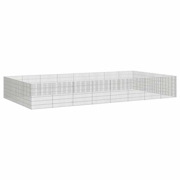 Enclos pour animaux en liberté 24panneaux - vidaXL - fer galvanisé - argenté - 54 x 60 cm - bonne ventilation - maille respirante ko