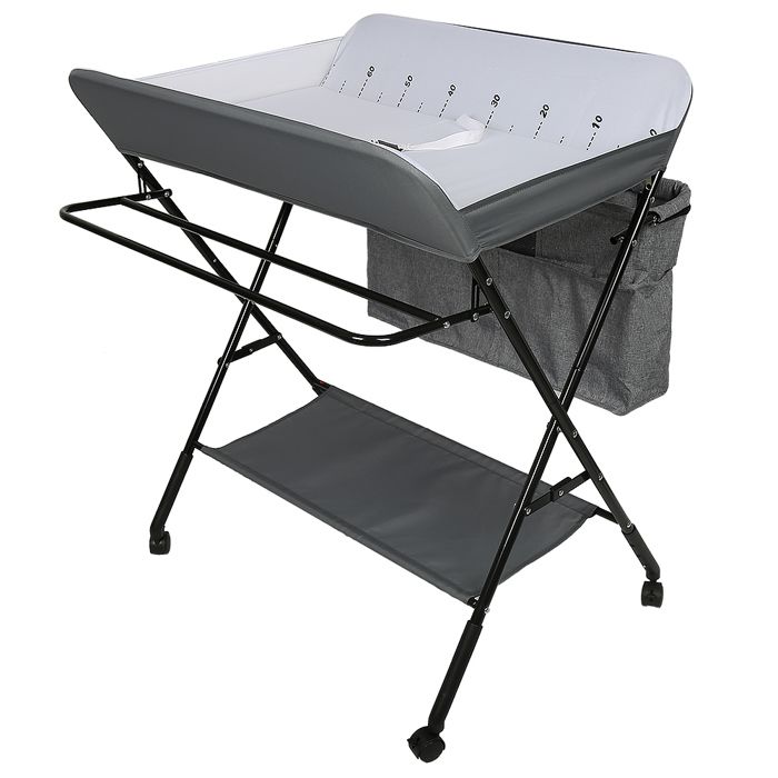 KEDIA Commode à langer pour bébé ommode à langer pliable table à langer avec matelas à langer et stable (80x63x93)cm