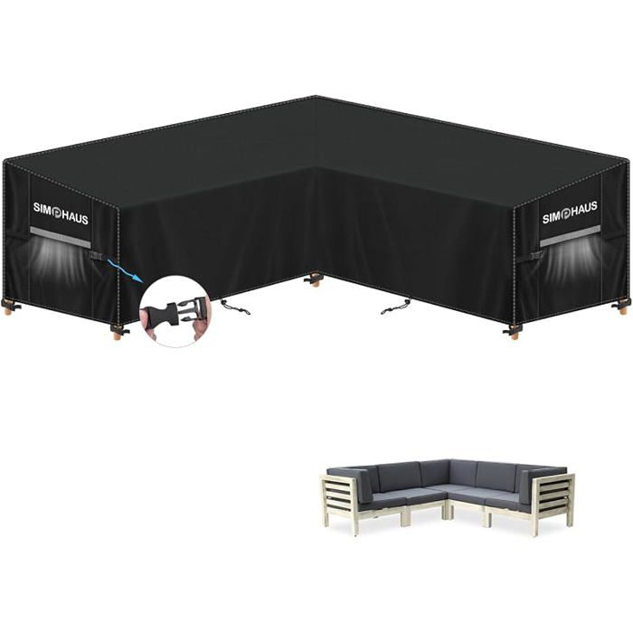 Housse Protection Canapé angle Imperméable Housse Salon de Jardin Angle Exterieur Housses de 215x215x90x80/60cm