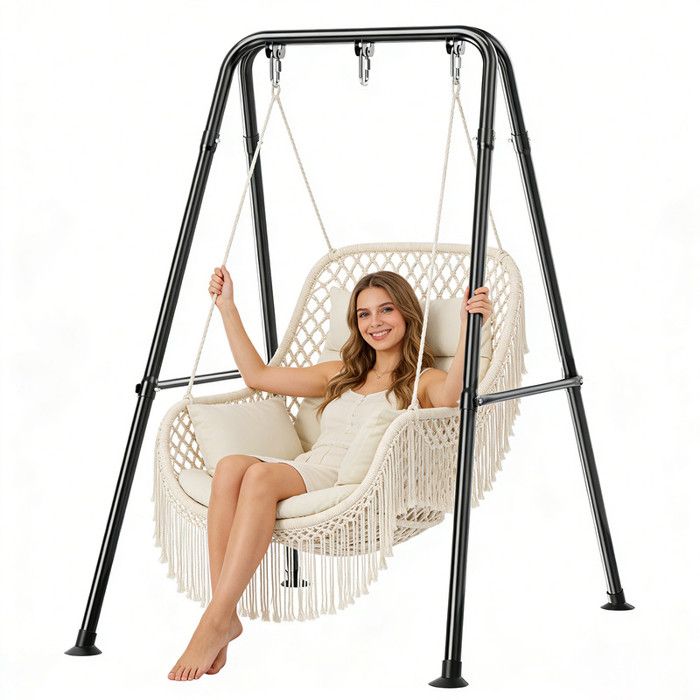 Fauteuil Suspendu pouvant supporter jusquà 150 kg modèle universel avec 3 crochets pour hamac pour lintérieur lextérie