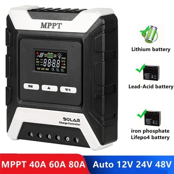 Controlador de carga solar MPPT de 60 amperios, regulador de panel de Controlador de carga solar MPPT de 60 amperios, regulador de panel de