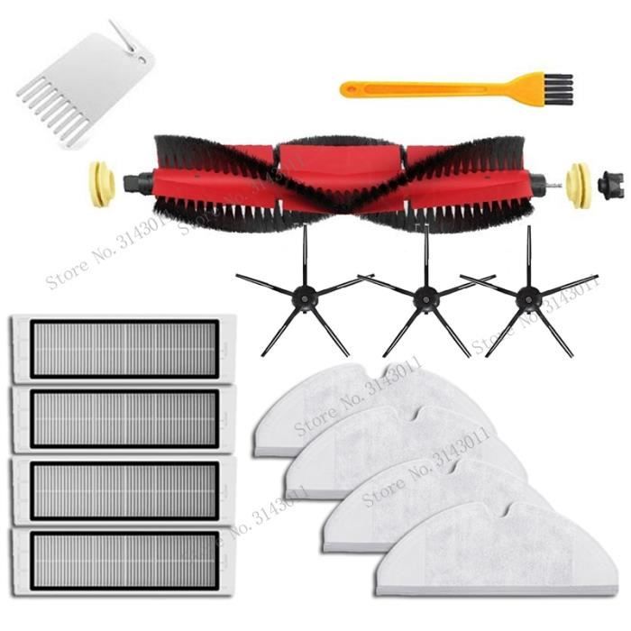Lot de 24 accessoires pour robot aspirateur Xiaomi X20+/X10+, pièces de rechange, 1 brosse principale, 6 tampons de nettoyage, 6 sacs à poussière, 6 brosses latérales, 4 filtres HEPA, 1 accessoire de