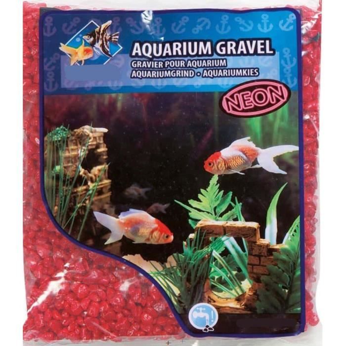 Meilleurs prix pour Gravier neon rouge 1 kg pour aquarium.