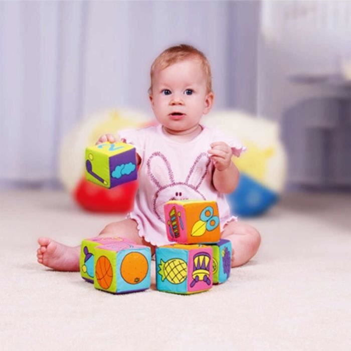 Cube d'éveil activités bébé tissu véhicules