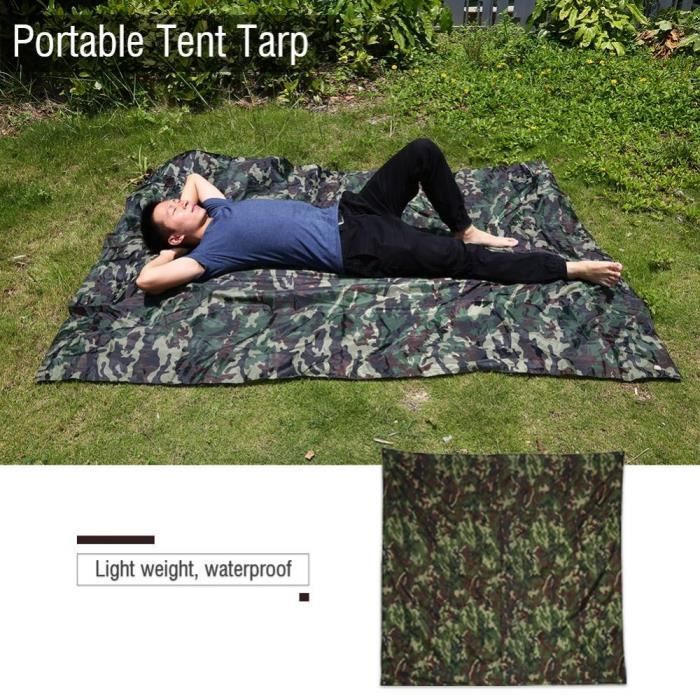 Tapis de sol tente Bâche de tente anti-pluie anti-UV (Camouflage Outdoor camping Portable 2 * 2m)