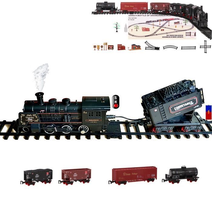Train de noël électrique, ensemble de jouets de voiture, pistes de chemin  de fer, Locomotive à vapeur, modèle de jeu éducatif,jouets - Cdiscount Jeux  - Jouets