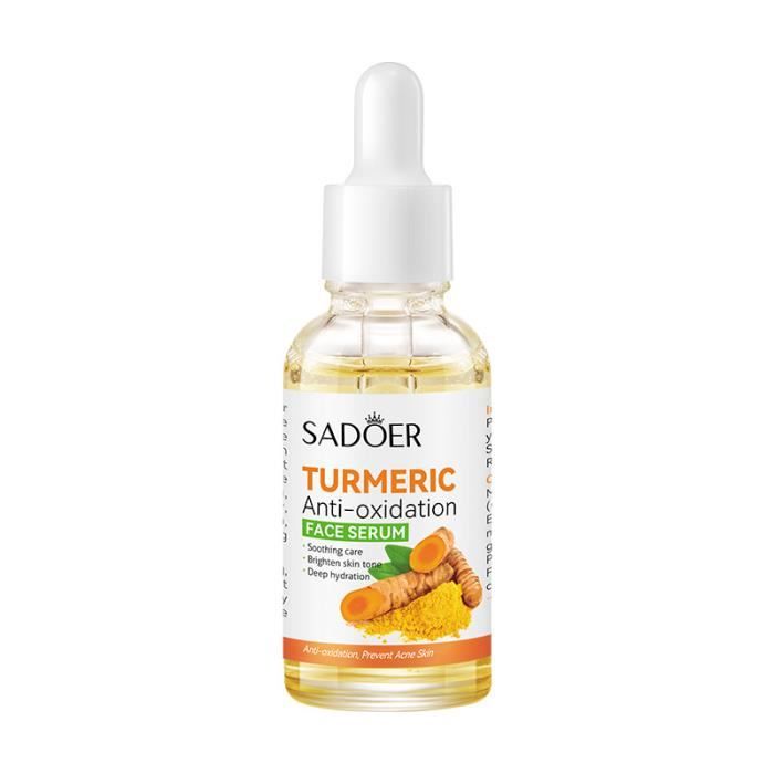 Sérum Visage Au Curcuma 30 Ml - Antioxydant, éclaircissant, Hydratant - Tous Types De Peau