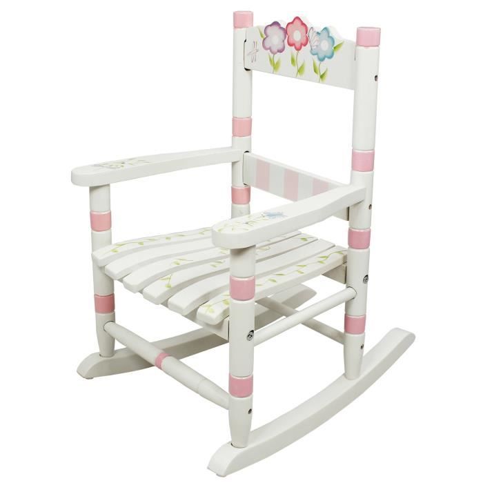 Chaise A Bascule En Bois Pour Decor Chambre Enfant Bebe Fille Fantasy Fields W 5147g Cdiscount Maison
