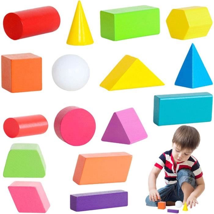 Cartes de Formes 3D - Géométrie de Base pour Enfants avec Visuels Simples