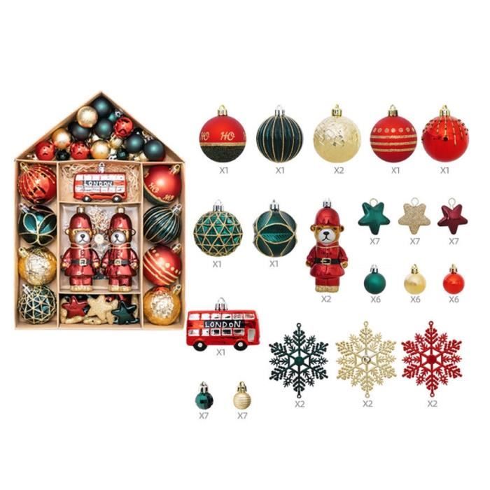 Lot De 24 Boules De Noël Incassables Multicolores - Diamètre 6 Cm - Décoration Sapin Intérieur/extérieur Vintage - 6