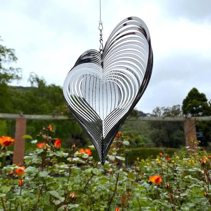 Moulin à Vent Décoratif FONMY 30,5cm Acier Inoxydable 3D - Multicolore Pour Jardin, Intérieur/extérieur