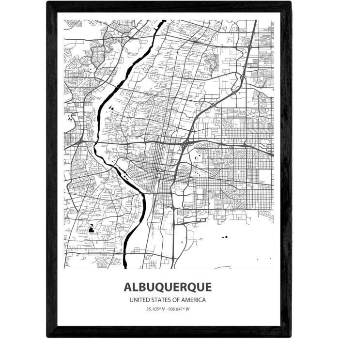 Affiche Carte De Bagdad Nacnic - Format A3, Papier 250g, Design Noir Et Blanc, Décoration Moyen-orient