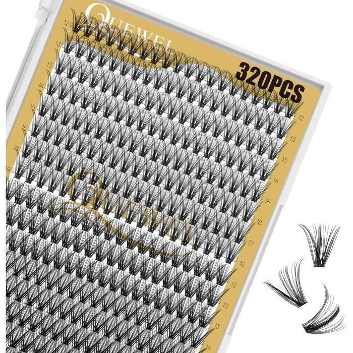 KEYYOU Wimpern-Cluster, 300 Stück, 30D D-Curl, 10mm – Für Natürlichen Volume-Look, Weich, Wiederverwendbar