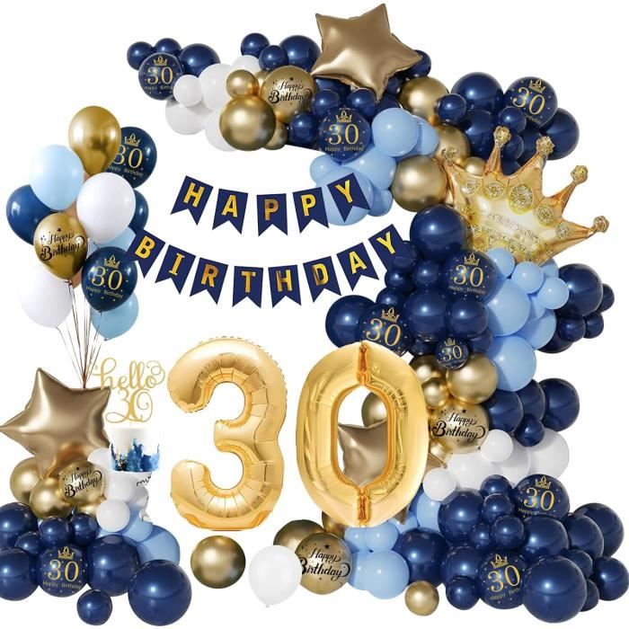 30 Ans Décorations Anniversaire De Fête En Bleu Marine Or, Deco  Anniversaire 30 Ans, Arche Ballon Anniversaire Kit Ballon Bl[u4751] -  Cdiscount Maison