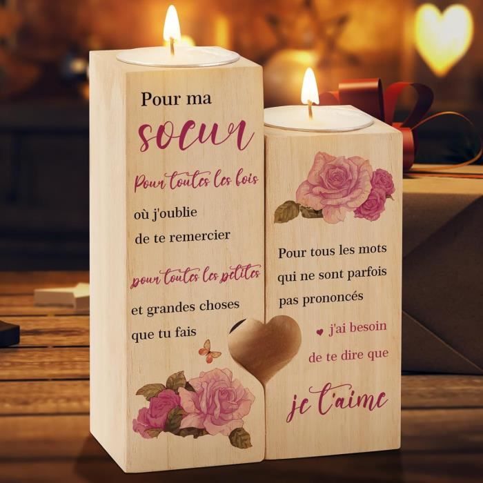 Candle (Sœur) Cadeau Soeur Anniversaire, Chandeliers Cadeaux