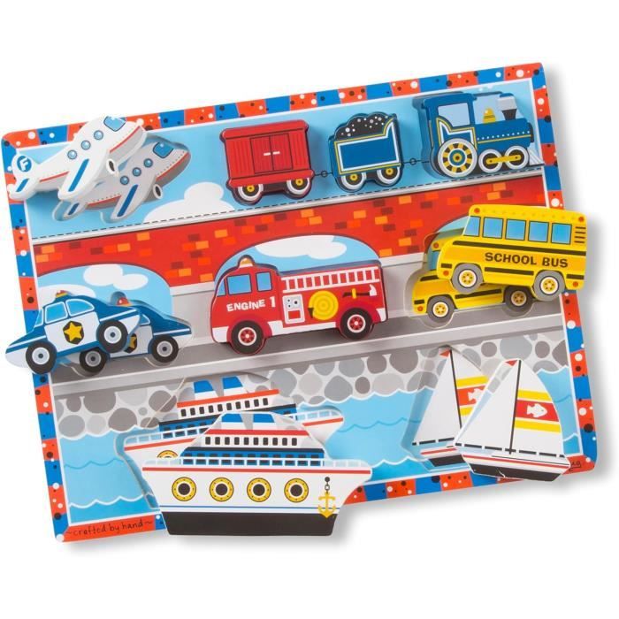 Puzzle À Grosses Pièces En Bois Véhicules, Cadeau pour enfants de 2 3 4 ...