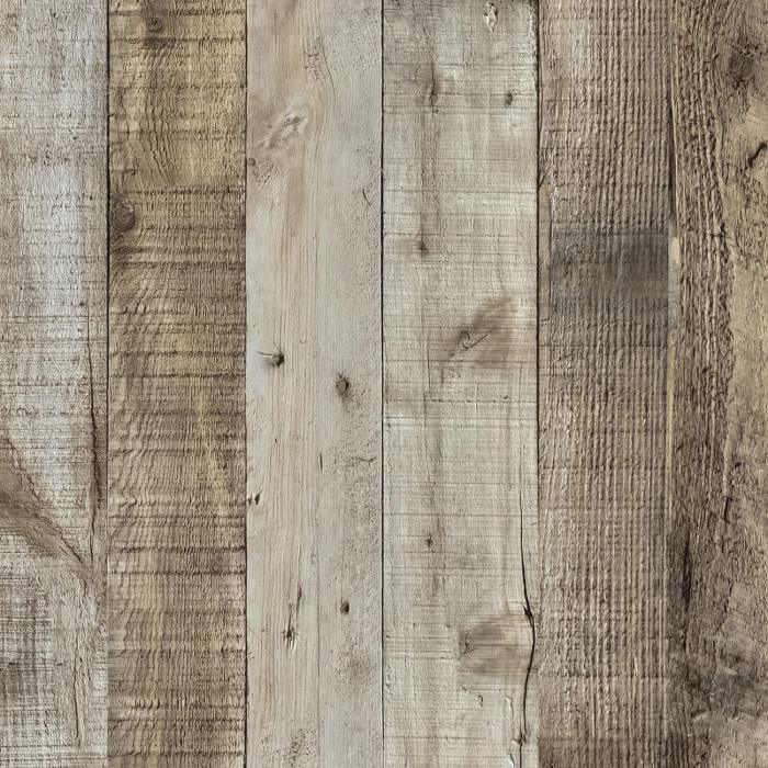 Papier Adhésif Imitation Bois Decotalk - Rouleau 40 X 300 Cm, Effet Bois Marron - Pour Meuble, Plan De Travail, Mur (repositionnable)