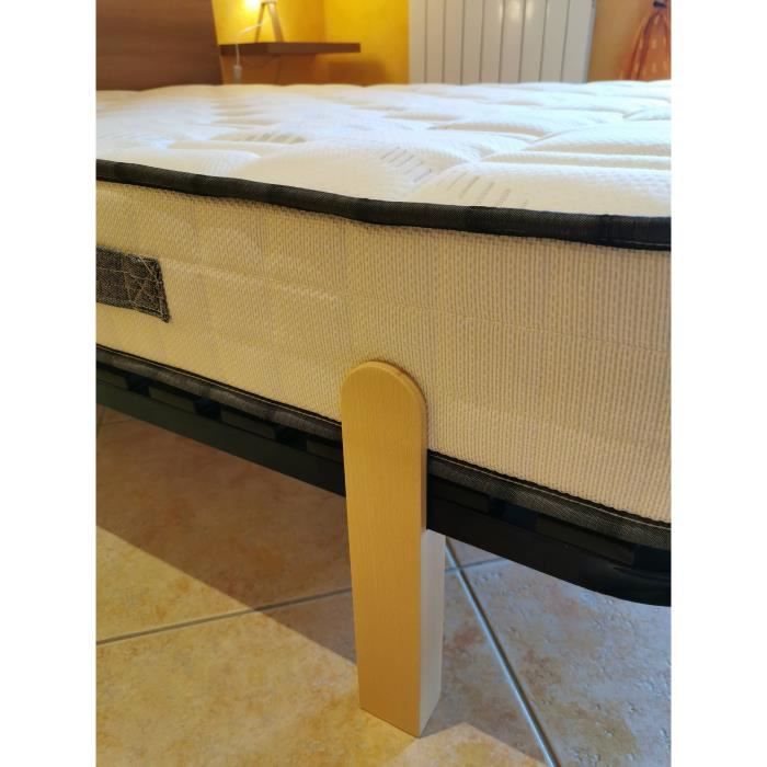 nouveau jeu de 4 pieds arret finition naturel pour sommier a lattes avec la fonction arret matelas cdiscount maison