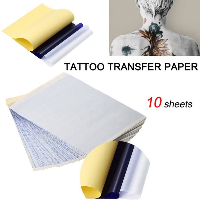 10x feuille de transfert thermique de carbone de pochoir de papier de transfert de tatouage pochoir Tatouage344