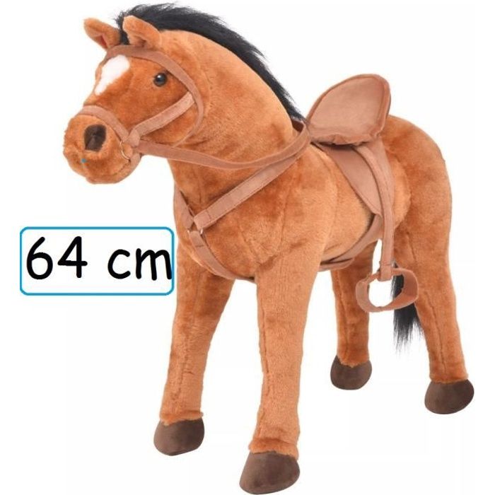 Peluche Cheval Doudou Geant 64 Cm Xl Pour Enfant Adulte Calins Decoration Cadeau Jouet Anniversaire Noel Achat Vente Peluche Cdiscount
