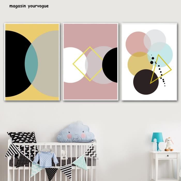 Sans Cadre Geometrie Carre Rond Mur Art Impression Toile Peinture Nordique Affiche Mur Photos Pour Salon Enfants Chambre Decor Achat Vente Tableau Toile Bientot Le Black Friday Cdiscount