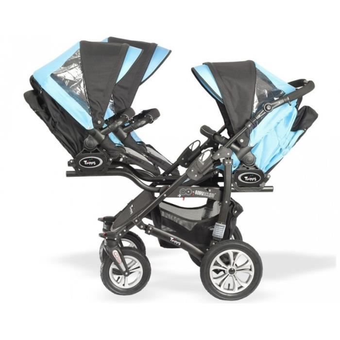 Poussette triple bleu outlet