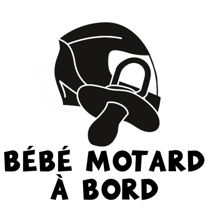 Sticker Autocollant Bebe A Bord Bebe Motard Casque Tetine Couleur Noir Ou Autre Au Choix Cdiscount Puericulture Eveil Bebe