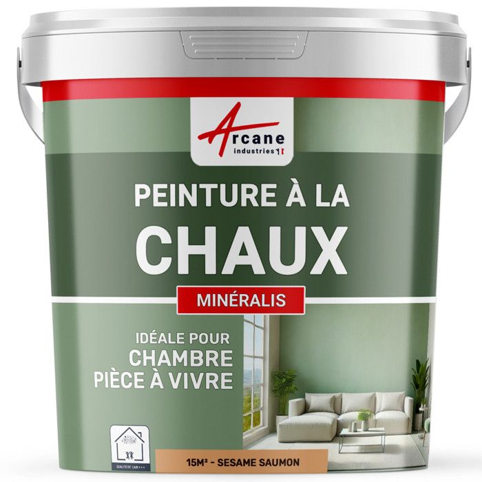Peinture A La Chaux Naturelle Sesame Saumon Kit 15 M 2 5 Kg Achat Vente Peinture Vernis Mineralis Cdiscount