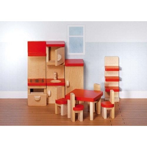 Goki Basic Mobilier De Poupée – Chambre D’Enfants En Bois – Jeu D’Imitation Et Rôle, Accessoire Maison De Poupée – Cadeau Ludique