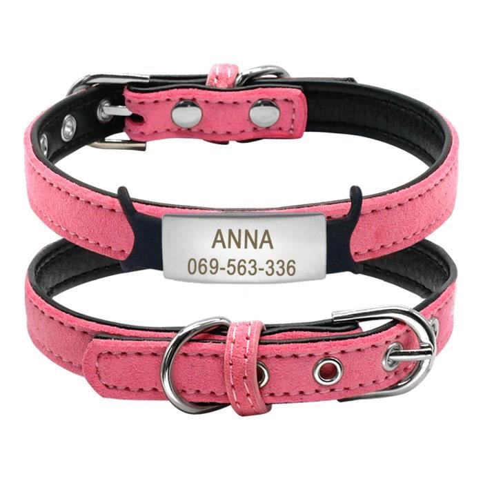 Collier De Chien Chat Personnalise En Cuir Chiens Chiot D Identification Pour Petits Chiens A Modele 17 Xxs Hocwxqa Cdiscount