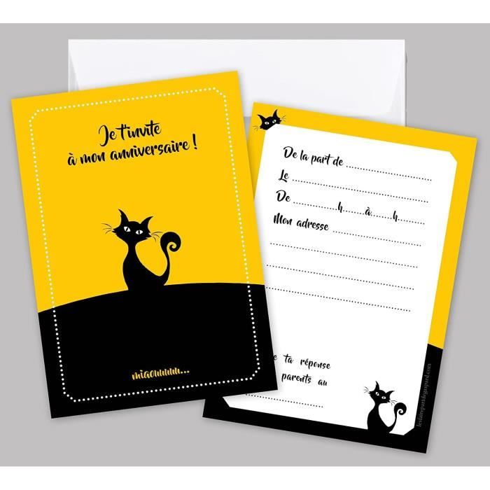 Lot De 5 Cartes D Invitation Anniversaire Theme Chat 133 Cdiscount Beaux Arts Et Loisirs Creatifs