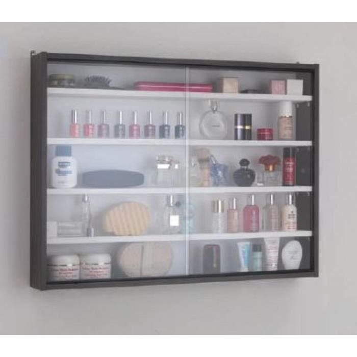Avec Accrochage En Verre Portes Coulissantes 80x60 Cm Anthracite