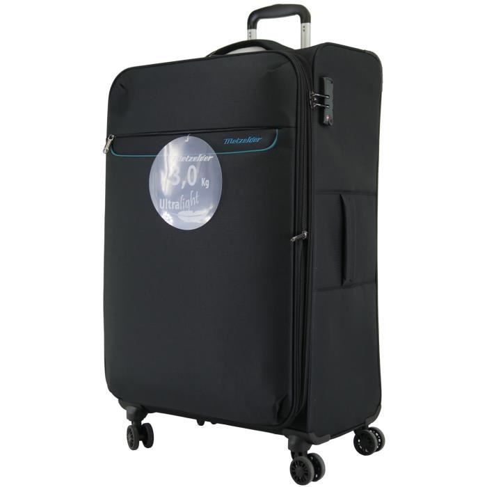 valise souple metzelder trigone ultra leger & grosse capacite de chargement garantie 1 an l grande 79x47x32cm 115/130l 3 kg noir