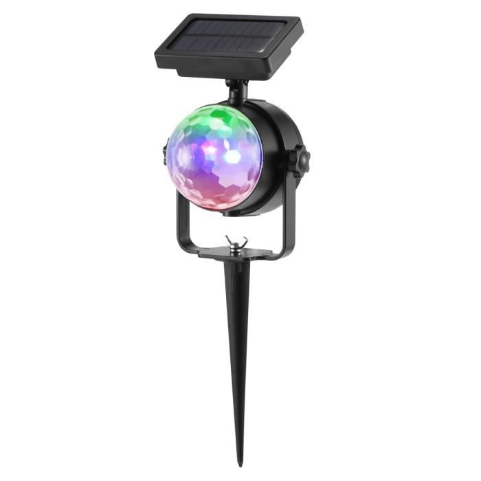 Projecteur LED Solaire Noël RGB Rotatif – Lampe Cristal Magique Extérieur Pour Jardin, Pelouse Et Fêtes