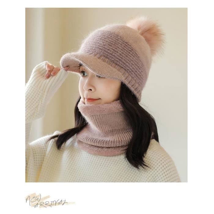 Casquette imperméable tricotée pour l'extérieur - Cache-oreilles chauds -  Pour femme - Épais - Résistant au froid - Étanche, Rose, taille unique :  : Mode